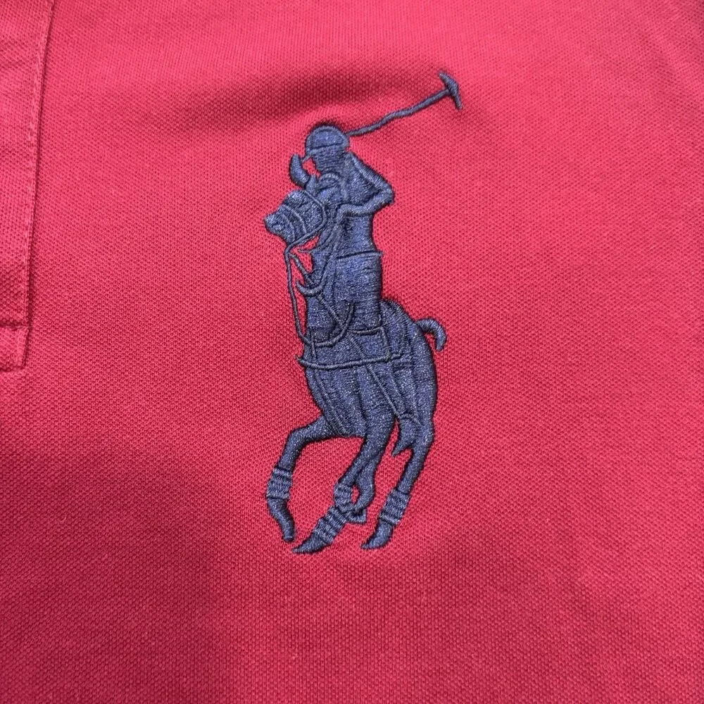 Polo Ralph Lauren Jeans Co Polo Shirt Mens M Red Big Pony #3 Cotton Short Sleeve